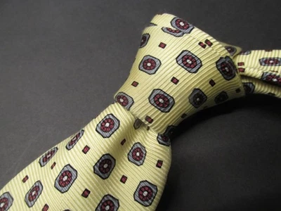 Polo Ralph Lauren medalhão amarelo 100% seda gravata vintage feita nos EUA  - Imagem 1 de 4