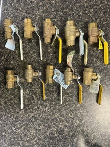 Lot of 10 Bronze Valves Plumbing Various Makes & Models Good Used Condition - Picture 1 of 3