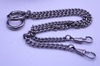 LOT OF 2 VINTAGE  POCKET WATCH CHAIN CURB LINK 26cm LONG 5.7mm WIDE (A17)