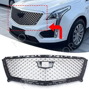 Chrome+Silver Front Grille Cover Trim Fit For Cadillac XT5 Plastic 2016-2022 - Picture 1 of 9