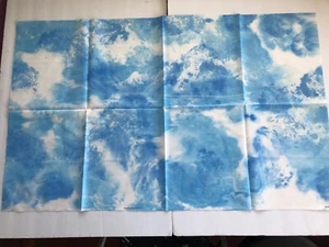 2011 Mickey Lawler SKYDYES Handpainted Billowy Clouds Art Fabric 22x36 - Picture 1 of 2