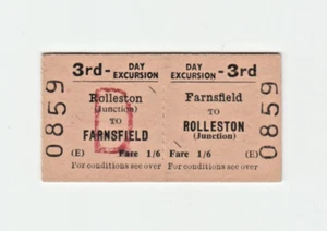 Eisenbahnticket British Rail Farnsfield nach Rolleston Junction - Bild 1 von 2