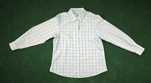 Foxcroft Women's Blue & Green Plaid LS Shirt Non-Iron Shaped Fit Size Large - Picture 1 of 8