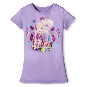 Disney Frozen Elsa Anna Short Sleeve T Shirt Girl Size M 7/8 - Picture 1 of 1
