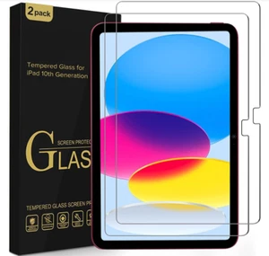 2X For Apple iPad 10th Gen 2022 10.9 INCH Premium HD Tempered Screen Protector - Picture 1 of 4