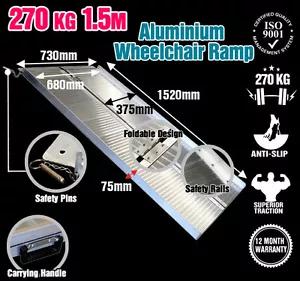 Wheelchair Ramp 5FT Aluminium Folding Mobility Scooter Portable Loading Ramps - Picture 1 of 5