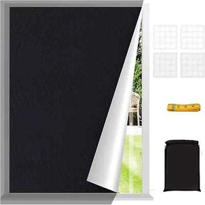 Blackout Static Cling Window Glass Film Sun UV Block Privacy Protection Glueless - Picture 1 of 12