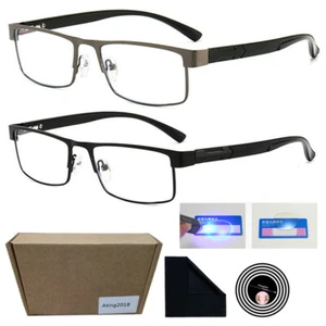 2x Herren Business Metall Lesebrille Designer Lesegerät 1,0 1,5 2,0 2,5 3,0 3,5 4X - Bild 1 von 14