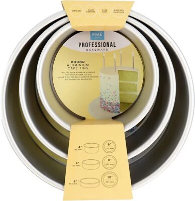 PME Torten Backform Set Rund 3-tlg 15/20/25cm x 10cm tief Kuchenform Tortenform - Bild 1 von 3