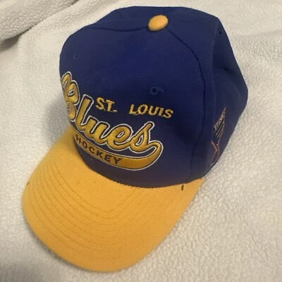Vintage St Louis Blue Hockey Hat The Natural wool cap NHL Starter - Image 1 of 4