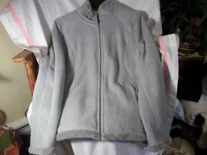 Ladies FU DA  furry fleece zip up coat jacket Medium - Picture 1 of 6
