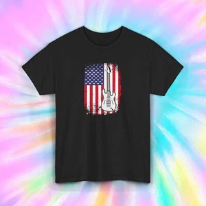 Camisa Guitarra Bandera Americana S-5XL Patriótico Músico Amante del Rock Camiseta Regalo - Imagen 1 de 12