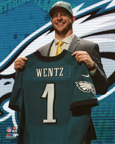 2016 Philadelphia Eagles CARSON WENTZ Glossy 8x10 Photo Draft Day Print Poster Cover