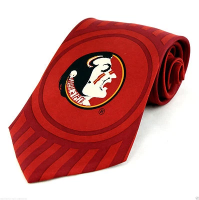 Corbata de seda a rayas para hombre Florida State Seminoles universidad universidad  Foto 1 de 2