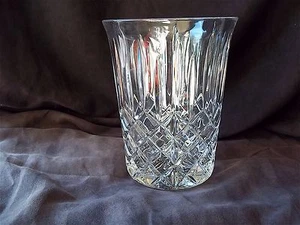 Vintage Crystal 8-3/4" Cut Glass Vase, Spear & Diamond Pattern - Picture 1 of 3