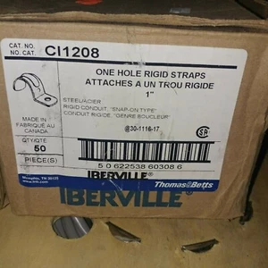 Iberville RIGID One Hole Straps CI-1208 50-PK LOT 1" NEW Conduit CLAMP Steel - Picture 1 of 2