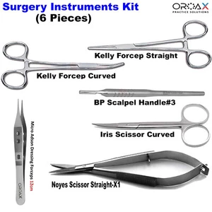 Kit oftálmico de microcirugía quirúrgica tijeras fórceps pinzas bisturí CE - Imagen 1 de 12