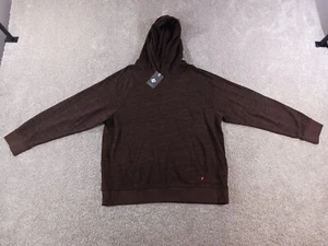Levis Mens Sweater XL Relaxed Brown Hooded Pullover Cotton Blend NWOT - Picture 1 of 17
