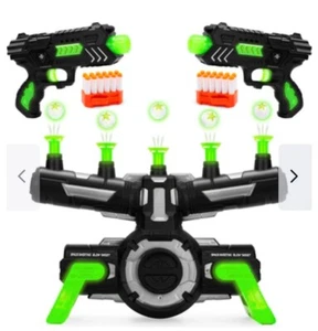 Glow-In-The-Dark Floating Target & Blaster Set 24 Darts 20 Targets 2 Guns - Picture 1 of 5