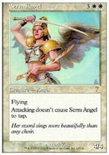Serra Angel ~ Heavily Played 7th Edition Seventh MTG Magic UltimateMTG White Car