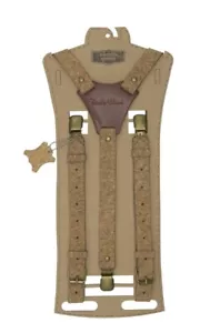 Hosenträger Leder Hosenträger Echtleder Hosen träger Y-Form 3 Clips Messing - Bild 1 von 1
