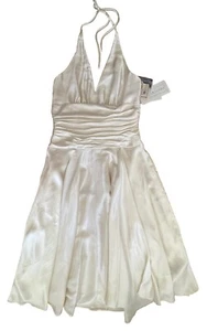 Vestido Scott McClintock Halter Crema Talla 10 - Imagen 1 de 18