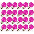 24 Pcs E27 Screw LED Light Bulbs 2W Purple Color Globe Bulb for Stage Show Party