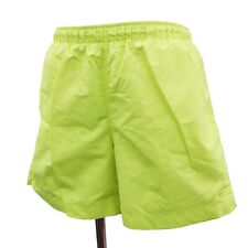 HERMES Logos Swim Pants Neon Yellow Nylon Size L #AG688 Y