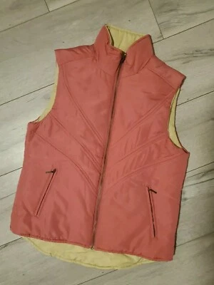 Cabi Puffer Jacket Size Small Pink Reversible Sleeveless Quilted Vest Yellow - Image 1 of 4