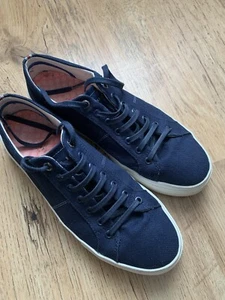 Ted Baker Eshron Herringbone Blue Canvas Trainers UK7 - Picture 1 of 7
