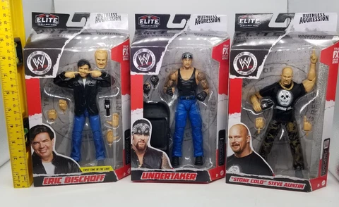WWE Elite Ruthless Aggression 4 Eric Bischoff Steve Austin Undertaker Figure Set Cover
