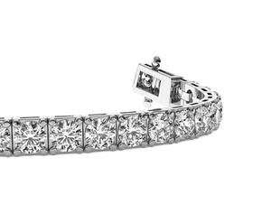 Men's 6.05 CT F/VVS2 Round Cut Lab Grown Diamond Tennis Bracelet White Gold 6.5" - Picture 1 of 2