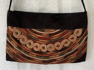 Bestickte Baumwolle Handtasche Schultertasche Regenbogen 15x12x3" Guatemala Maschinenwäsche - Bild 1 von 9