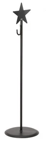 WREATH HOOK STAND - 30" Free Standing Wrought Iron Holder Country Star Amish USA - Picture 1 of 2