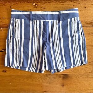 NEW Ann Taylor Women's Blue & White Cotton Striped Signature 5” Shorts Size 2
