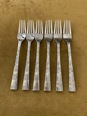 (6) DINNER FORKS Dansk Stainless Flatware Circlet - Image 1 of 4