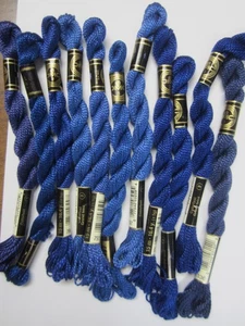 DMC Cotton Perle #3 Assorted Dark Blue  Embroidery Floss Thread 15m - 15.4 yards - Picture 1 of 2