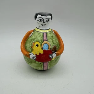 Vaso/portacandele ceramica vintage Made in Italy 5”x 4” colorato unico - Foto 1 di 6