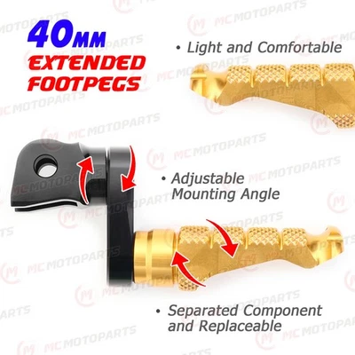 For Ducati Monster S2R 800 05-07 06 05 MCCP 40mm Extended GOLD Front Foot Pegs Foto 1 de 4