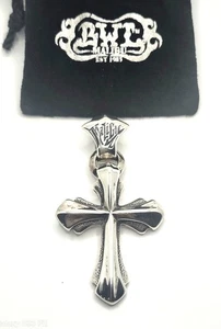 BWL Bill Wall Leather Malibu Sterling Large 2005 Cross Pendant w/ Lg Bail - Picture 1 of 8