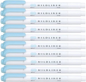 Highlighter pen markers, Mild Blue (WKT7-MBL) x10 1 Count (Pack of 10), blue - Picture 1 of 7