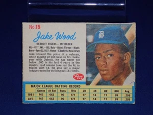 1962 Post #15 Jake Wood ( Detroit Tigers ) Hand Cut ( Free Shipping ) - Picture 1 of 1