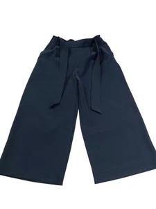 Pantalón Lululemon Noir Crop Azul Marino Mujer 6 Corbatas Frontales Bolsillos Elastizado en Movimiento - Imagen 1 de 6