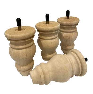 Juego de patas de muebles de madera de repuesto de 4 pies Foto 1 de 4