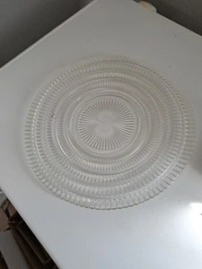 Vintage Hazel Atlas Clear Ribbed 12"  Dessert Sandwich Serving Plate Platter - Picture 1 of 3