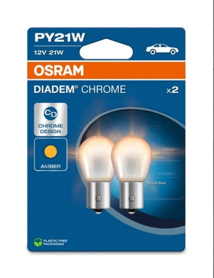 OSRAM Diadem Chrome PY21W 581 7507DC-02B 12V Indikator Signalbirnen BAU15S Duo - Bild 1 von 2