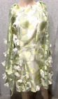 Christian Siriano Green Floral Applique Embroidered Cocktail Cape Dress US 12