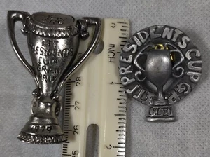 2 Vintage Pins ITT Presidents Cup Gran Prix 1979 1981 California Racing Club - Picture 1 of 6