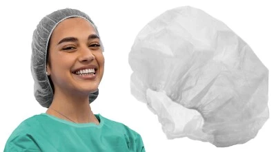 100x Baretthauben Schwesternhauben weiß OP Vlies Hauben Haube Kopfhauben Hygiene - Bild 1 von 4