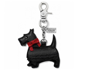Porte-clés Brighton My Flat London Scottish Terrier Scotty Luv Dog noir avec nœud neuf avec étiquettes